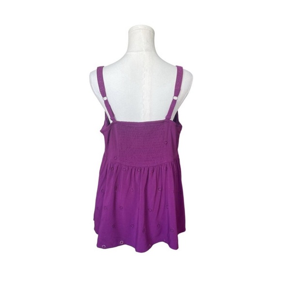 Women's Purple Sleeveless Top Torrid Eyelet Plum Caspia Cami 4X 26 - Picture 6 of 15
